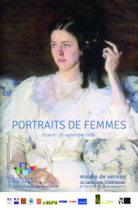 Affiche de l'exposition Portraits de Femmes au musée de Vernon du 15 avril au 15 septembre 2016