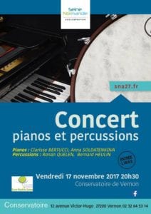 Affiche concert percussions et piano