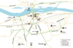 Plan pistes cyclables vélo vtt Seine à Vélo Vernon